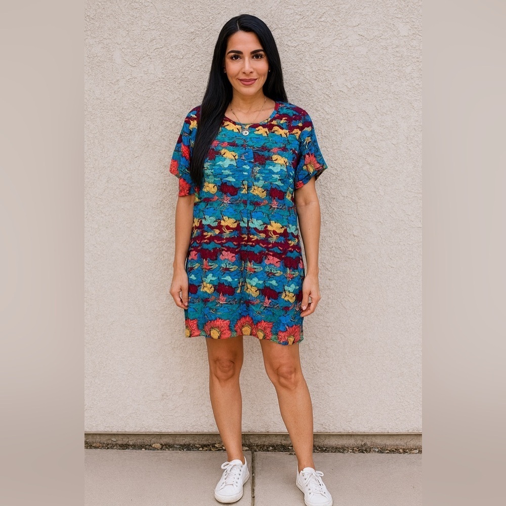 rainbow jo Hawaiian Print Dress Tropical Floral Size Medium